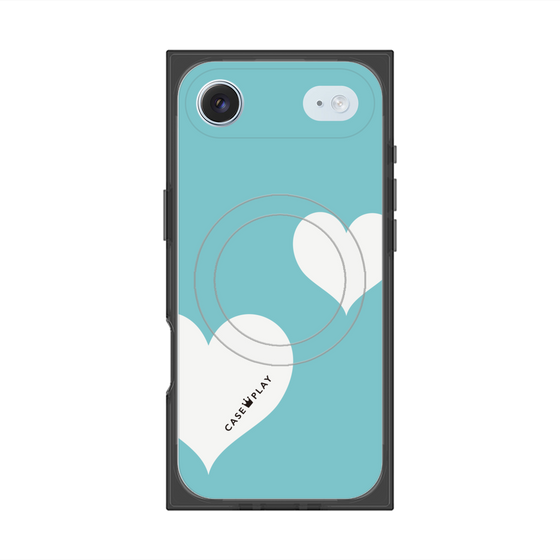 Premium Square Case with MagSafe［ Two Hearts - Blue ］