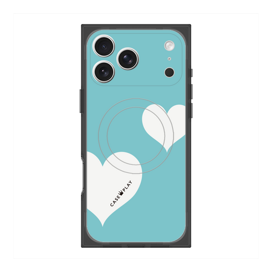 Premium Square Case with MagSafe［ Two Hearts - Blue ］