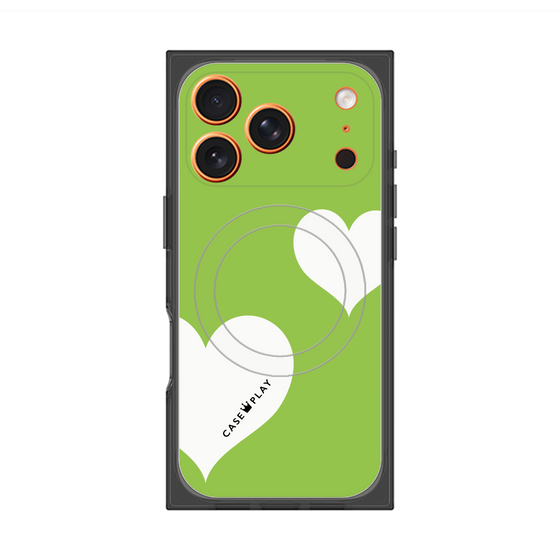 Premium Square Case with MagSafe［ Two Hearts - Green ］