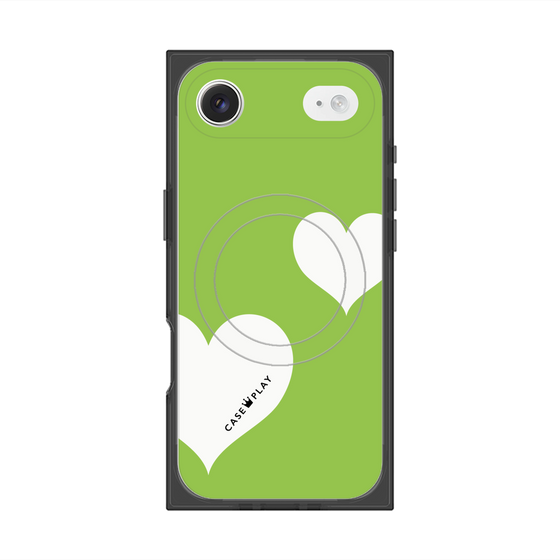 Premium Square Case with MagSafe［ Two Hearts - Green ］