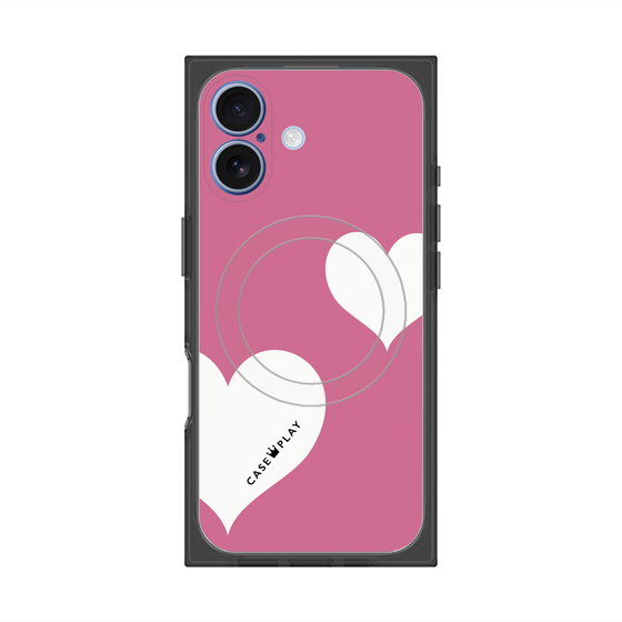 Premium Square Case with MagSafe［ Two Hearts - Pink ］