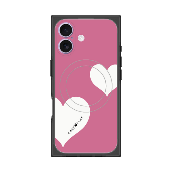 Premium Square Case with MagSafe［ Two Hearts - Pink ］