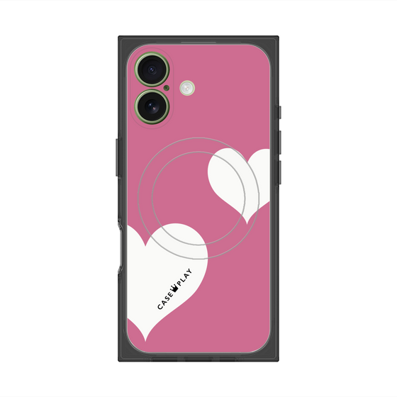 Premium Square Case with MagSafe［ Two Hearts - Pink ］