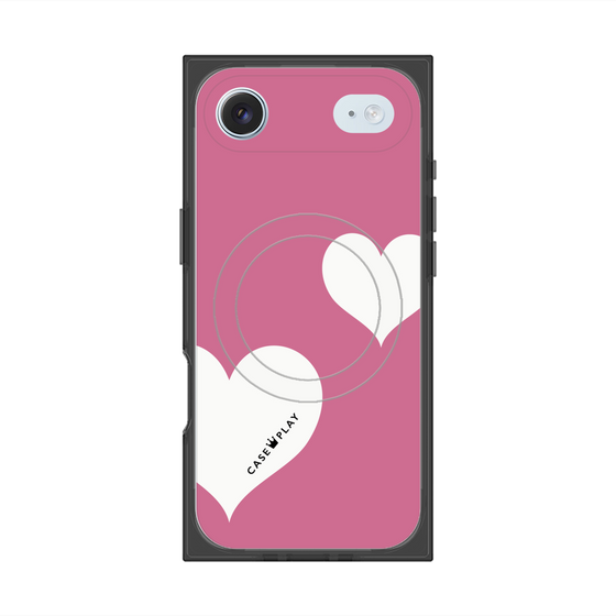 Premium Square Case with MagSafe［ Two Hearts - Pink ］