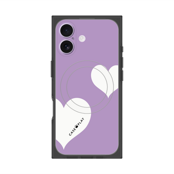Premium Square Case with MagSafe［ Two Hearts - Purple ］