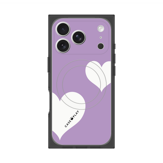 Premium Square Case with MagSafe［ Two Hearts - Purple ］