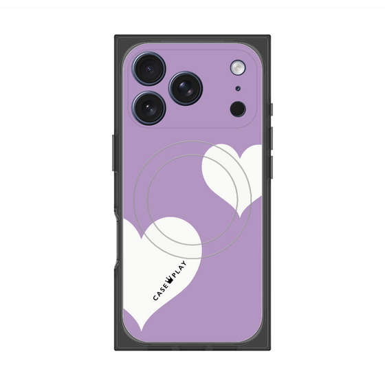 Premium Square Case with MagSafe［ Two Hearts - Purple ］