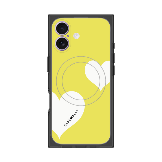 Premium Square Case with MagSafe［ Two Hearts - Yellow ］