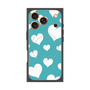 Premium Square Case with MagSafe［ Dot Hearts - Blue ］