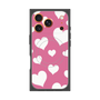 Premium Square Case with MagSafe［ Dot Hearts - Pink ］