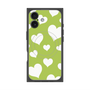 Premium Square Case with MagSafe［ Dot Hearts - Green ］