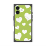 Premium Square Case with MagSafe［ Dot Hearts - Green ］