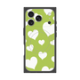 Premium Square Case with MagSafe［ Dot Hearts - Green ］