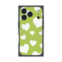 Premium Square Case with MagSafe［ Dot Hearts - Green ］