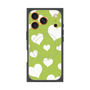Premium Square Case with MagSafe［ Dot Hearts - Green ］