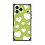 Premium Square Case with MagSafe［ Dot Hearts - Green ］