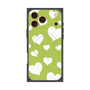 Premium Square Case with MagSafe［ Dot Hearts - Green ］