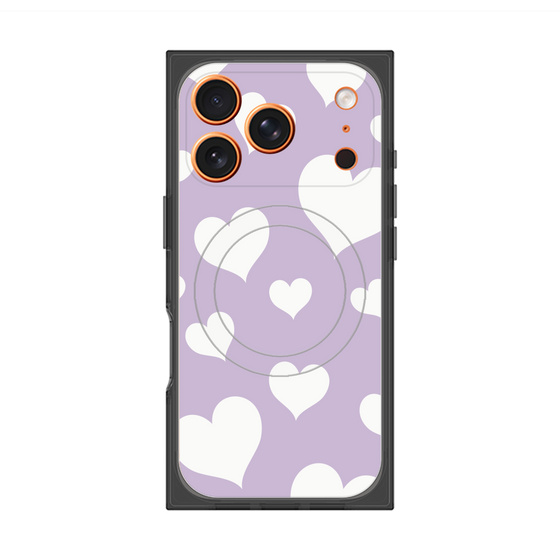 Premium Square Case with MagSafe［ Dot Hearts - Purple ］