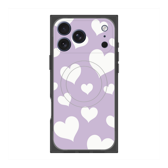Premium Square Case with MagSafe［ Dot Hearts - Purple ］