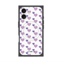 Premium Square Case with MagSafe［ Stripe Hearts - Purple ］