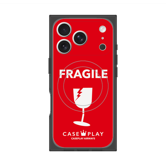 Premium Square Case with MagSafe［ FRAGILE - Red ］