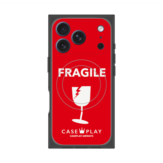 Premium Square Case with MagSafe［ FRAGILE - Red ］
