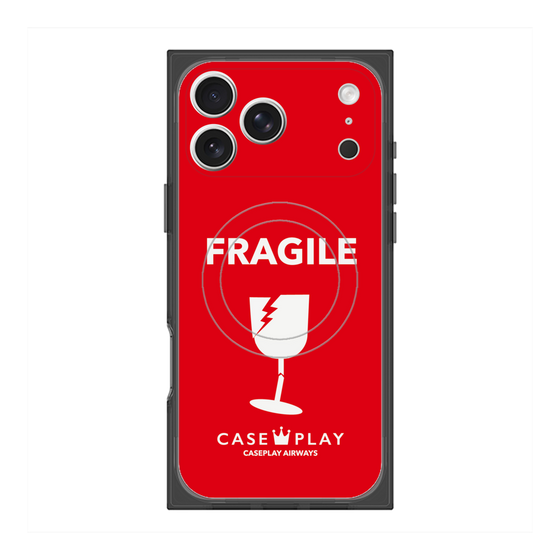 Premium Square Case with MagSafe［ FRAGILE - Red ］