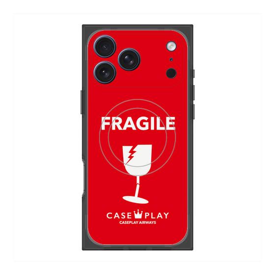 Premium Square Case with MagSafe［ FRAGILE - Red ］