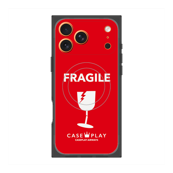 Premium Square Case with MagSafe［ FRAGILE - Red ］