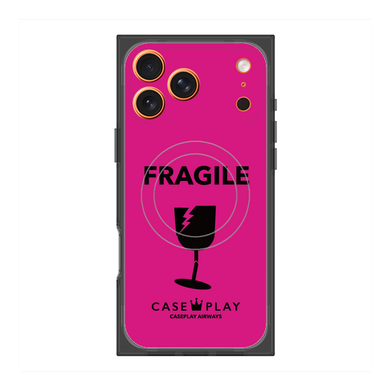 Premium Square Case with MagSafe［ FRAGILE - Pink ］