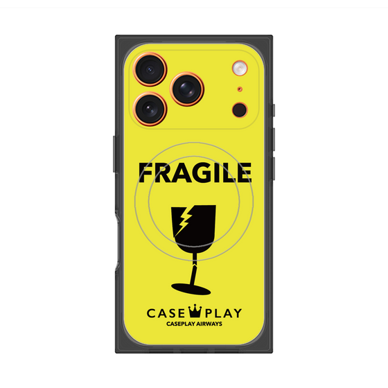 Premium Square Case with MagSafe［ FRAGILE - Yellow ］