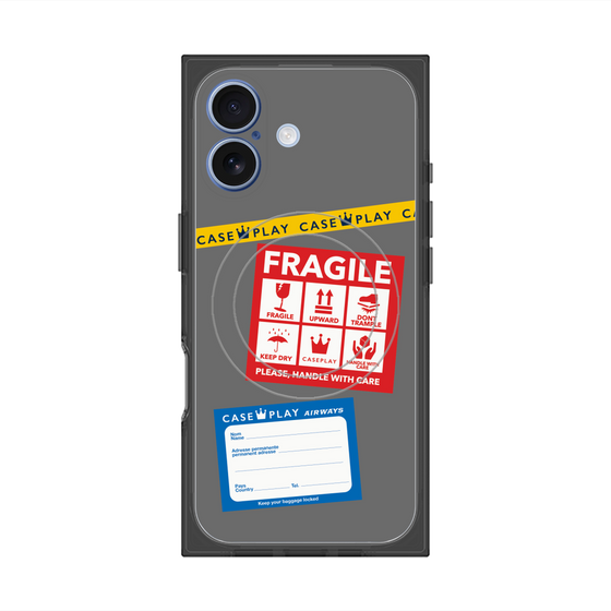 Premium Square Case with MagSafe［ FRAGILE Stickers - Gray ］