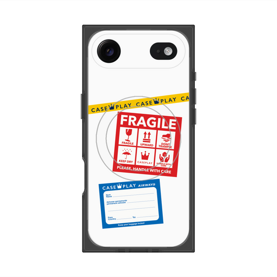 Premium Square Case with MagSafe［ FRAGILE Stickers - White ］