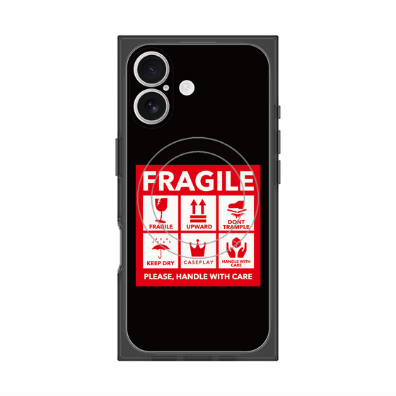 Premium Square Case with MagSafe［ FRAGILE Sticker - Black ］