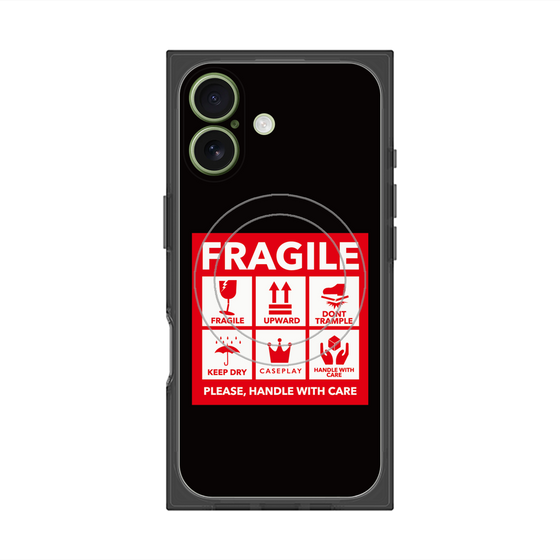 Premium Square Case with MagSafe［ FRAGILE Sticker - Black ］