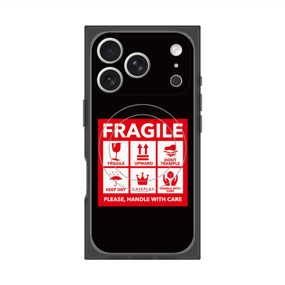 Premium Square Case with MagSafe［ FRAGILE Sticker - Black ］