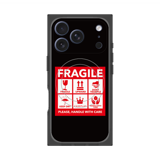 Premium Square Case with MagSafe［ FRAGILE Sticker - Black ］