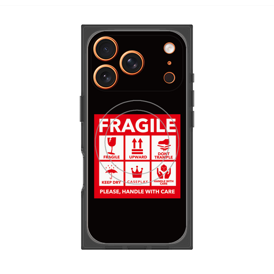 Premium Square Case with MagSafe［ FRAGILE Sticker - Black ］