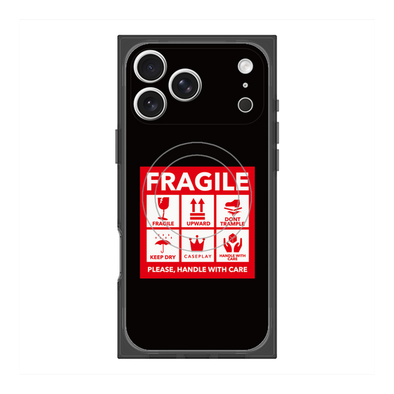 Premium Square Case with MagSafe［ FRAGILE Sticker - Black ］