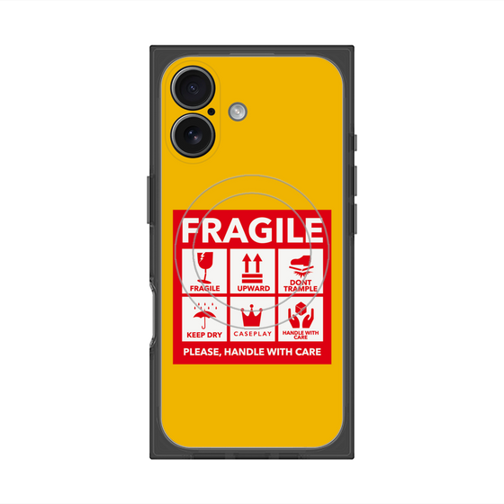 Premium Square Case with MagSafe［ FRAGILE Sticker - Yellow ］