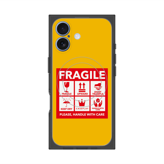 Premium Square Case with MagSafe［ FRAGILE Sticker - Yellow ］