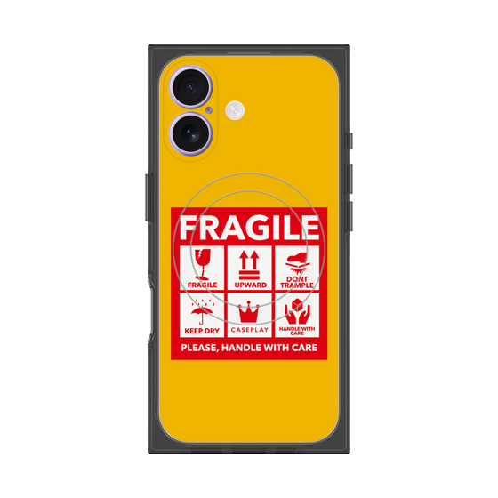 Premium Square Case with MagSafe［ FRAGILE Sticker - Yellow ］