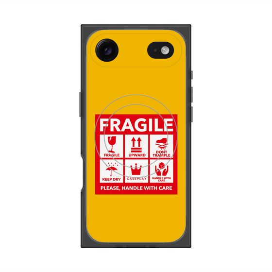 Premium Square Case with MagSafe［ FRAGILE Sticker - Yellow ］