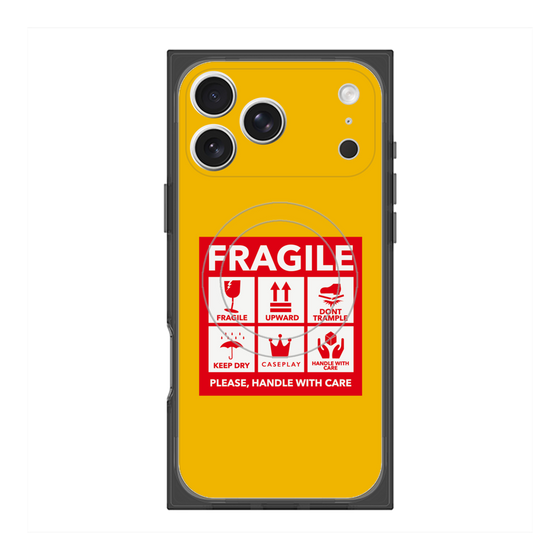 Premium Square Case with MagSafe［ FRAGILE Sticker - Yellow ］