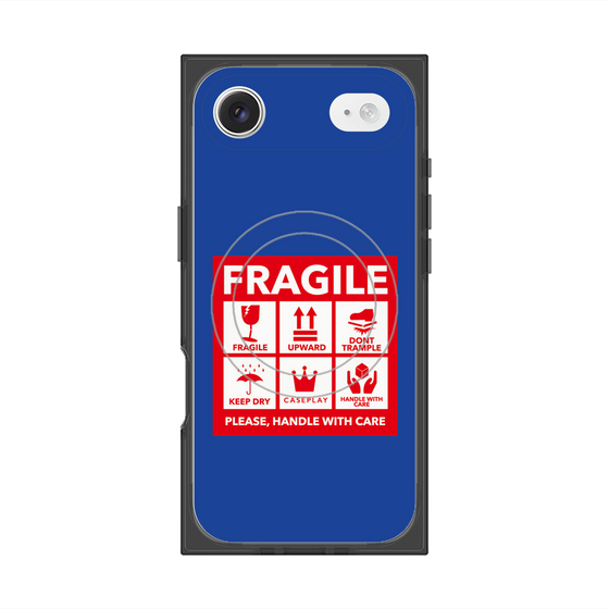 Premium Square Case with MagSafe［ FRAGILE Sticker - Blue ］