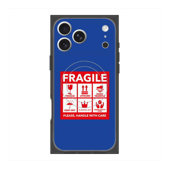 Premium Square Case with MagSafe［ FRAGILE Sticker - Blue ］