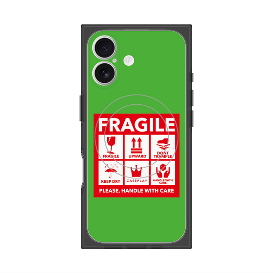 Premium Square Case with MagSafe［ FRAGILE Sticker - Green ］