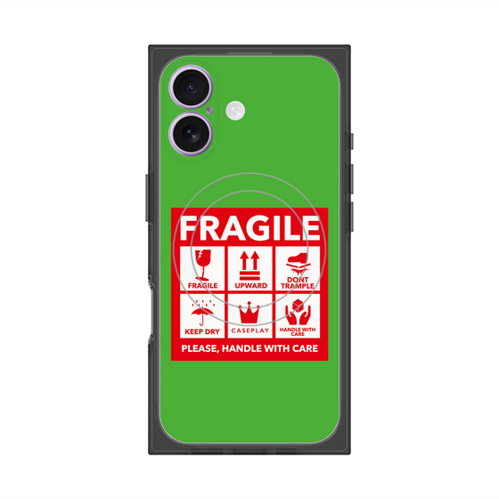 Premium Square Case with MagSafe［ FRAGILE Sticker - Green ］