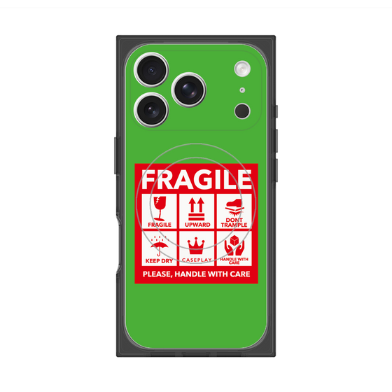 Premium Square Case with MagSafe［ FRAGILE Sticker - Green ］