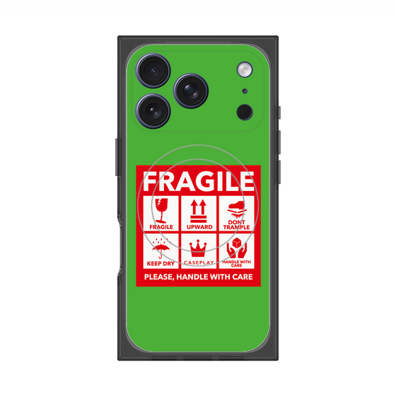 Premium Square Case with MagSafe［ FRAGILE Sticker - Green ］